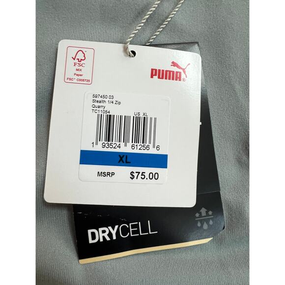 Puma Stealth Golf 1/4 Zip Quarry Golf Dry Cell Perform 597450 03 Size XL - Picture 3 of 9